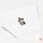 Sticker Carré Sorcière Hamster Mignonne (Enveloppe)