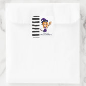 Sticker Carré Sorcière mignonne en Casquette violet Halloween (Sac)