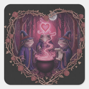 Sticker Carré SorcièreGrenouilleEnchantée