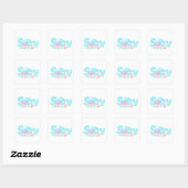 Sticker Carré Sorry Pastel Ocean Glossy Text (Feuille)