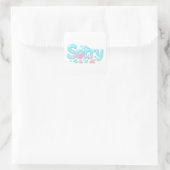 Sticker Carré Sorry Pastel Ocean Glossy Text (Sac)