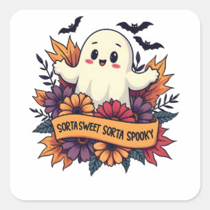 Sticker Carré Sorta Sweet Sorta Éffrayant Halloween Fantôme Auto