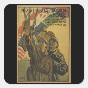 Sticker Carré Sottoscrivete al Prestito - Guerre en Italie Vinta