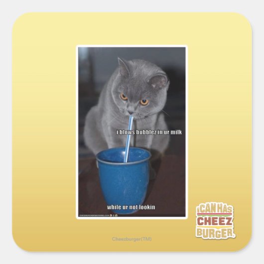 Sticker Carré Souffle des bulles dans notre lait (Devant)