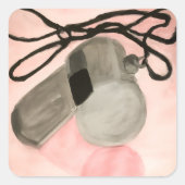 Sticker Carré Souffleur de sifflet (Devant)