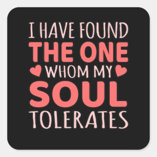 Sticker Carré Soul Mate Valentine Romantique Valentines Jour Cou