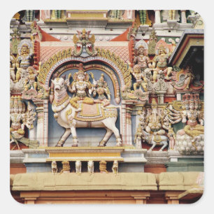 Sticker Carré Soulagement dépeignant l'équitation de Shiva et 