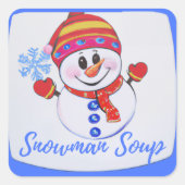 Sticker Carré Soupe Snowman (Devant)