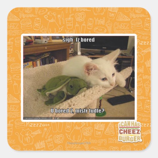 Sticker Carré Soupir. Iz s'ennuie (Devant)