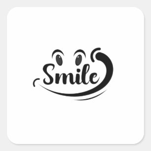 Sticker Carré Souriez simplement Continuez à sourire Souriez dav