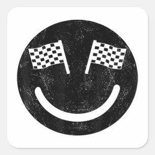 Sticker Carré Sourire de course pour les courses de voitures de