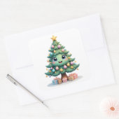 Sticker Carré Sourire Noël délice (Enveloppe)