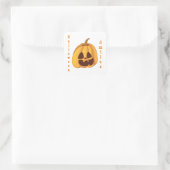 Sticker Carré Sourires d'Halloween Jack-o-Lantern (Sac)