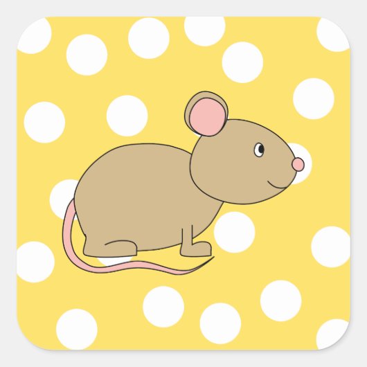 Sticker Carré Souris. (Devant)