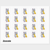 Sticker Carré Souris aux échecs avec pièce d'échecs Pawn (Feuille)