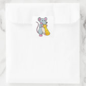 Sticker Carré Souris aux échecs avec pièce d'échecs Pawn (Sac)