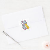 Sticker Carré Souris aux échecs avec pièce d'échecs Pawn (Enveloppe)