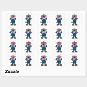 Sticker Carré Souris comme mécanique avec vis et spanner (Feuille)