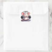 STICKER CARRÉ SOURIS DOUCE AMUSANT AVEC POIDS (Sac)