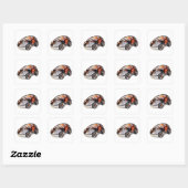 Sticker Carré Souris PC hybride - avec pilote Panda rouge 02. (Feuille)