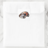 Sticker Carré Souris PC hybride - avec pilote Panda rouge 02. (Sac)