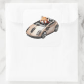 Sticker Carré Souris PC hybride - avec pilote Panda rouge 03. (Sac)
