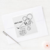 STICKER CARRÉ SOURIS TRICKY (Enveloppe)