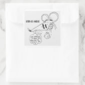 STICKER CARRÉ SOURIS TRICKY (Sac)