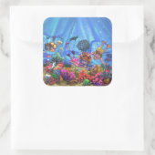 Sticker Carré Sous la mer (Sac)