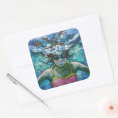 Sticker Carré Sous la nage aquatique (Enveloppe)