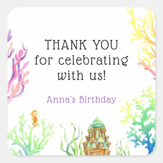 Sticker Carré Sous l'Anniversaire des filles de la mer (Devant)