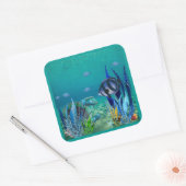 Sticker Carré Sous l'Autocollant marin (Enveloppe)