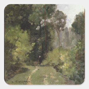 Sticker Carré Sous les arbres, 1864 (huile à bord)