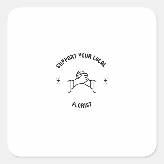 Sticker Carré Soutenez votre fleuriste local (Devant)