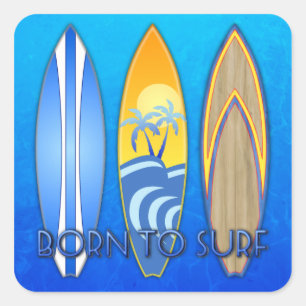 Sticker Carré Soutenu pour surfer