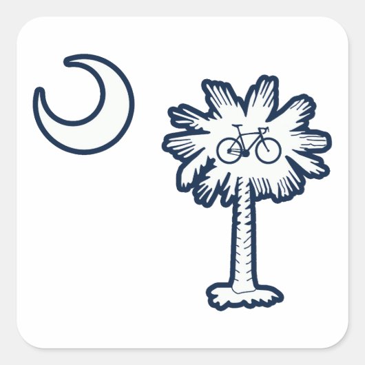 Sticker Carré South Carolina Flag Palm Tree Bike (Devant)