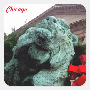 Sticker Carré South Lion à l'Art Institute de Chicago