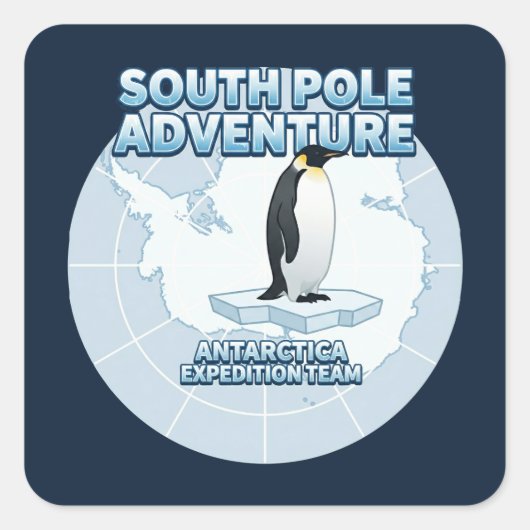 Sticker Carré South Pole Adventure Antarctica Expedition Team (Devant)