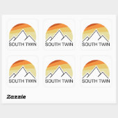 Sticker Carré South Twin Mountain New Hampshire Retro (Feuille)