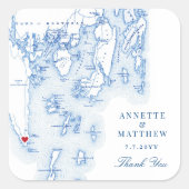 Sticker Carré Southport Boothbay Harbour Maine Wedding Favoriser (Devant)