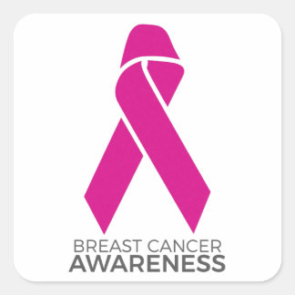 Sticker Carré Soutien à la sensibilisation au cancer du sein Rub