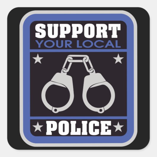 Sticker Carré Soutien de la police locale (Devant)