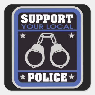 Sticker Carré Soutien de la police locale