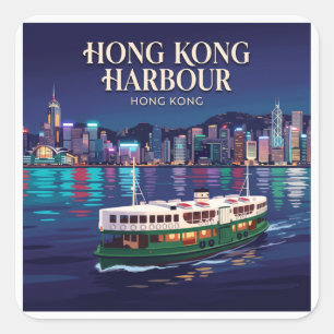 Sticker Carré Souvenir de Hong Kong