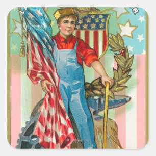 Sticker Carré Souvenir de la fête du travail