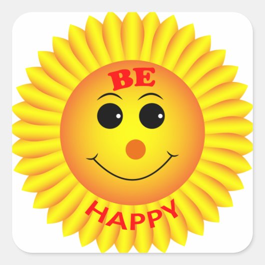 Sticker Carré Soyez heureux (Devant)