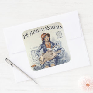 Sticker Carré Soyez Sentir Aux Animaux