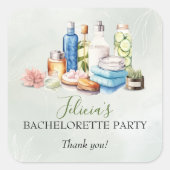 Sticker Carré Spa Day Bachelorette Party (Devant)