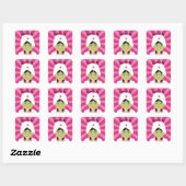 Sticker Carré Spa Pamper Girly Kids mignonne Bonne fête d'annive (Feuille)