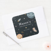 Sticker Carré Space Adventure Playful Kids Birthday Party (Enveloppe)